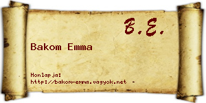 Bakom Emma névjegykártya